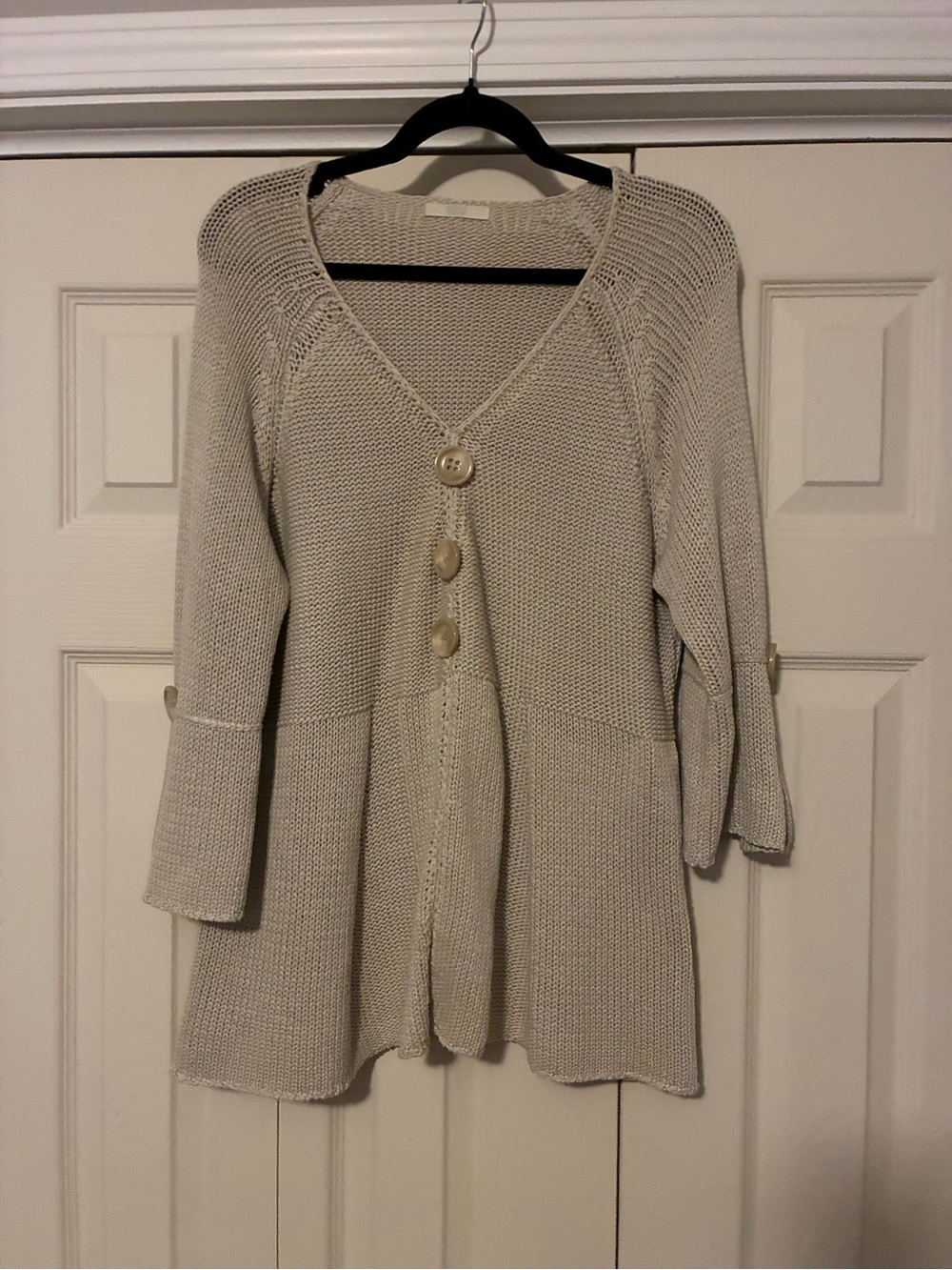 Marks & Spencer Cream Knit Button-Front Cardigan